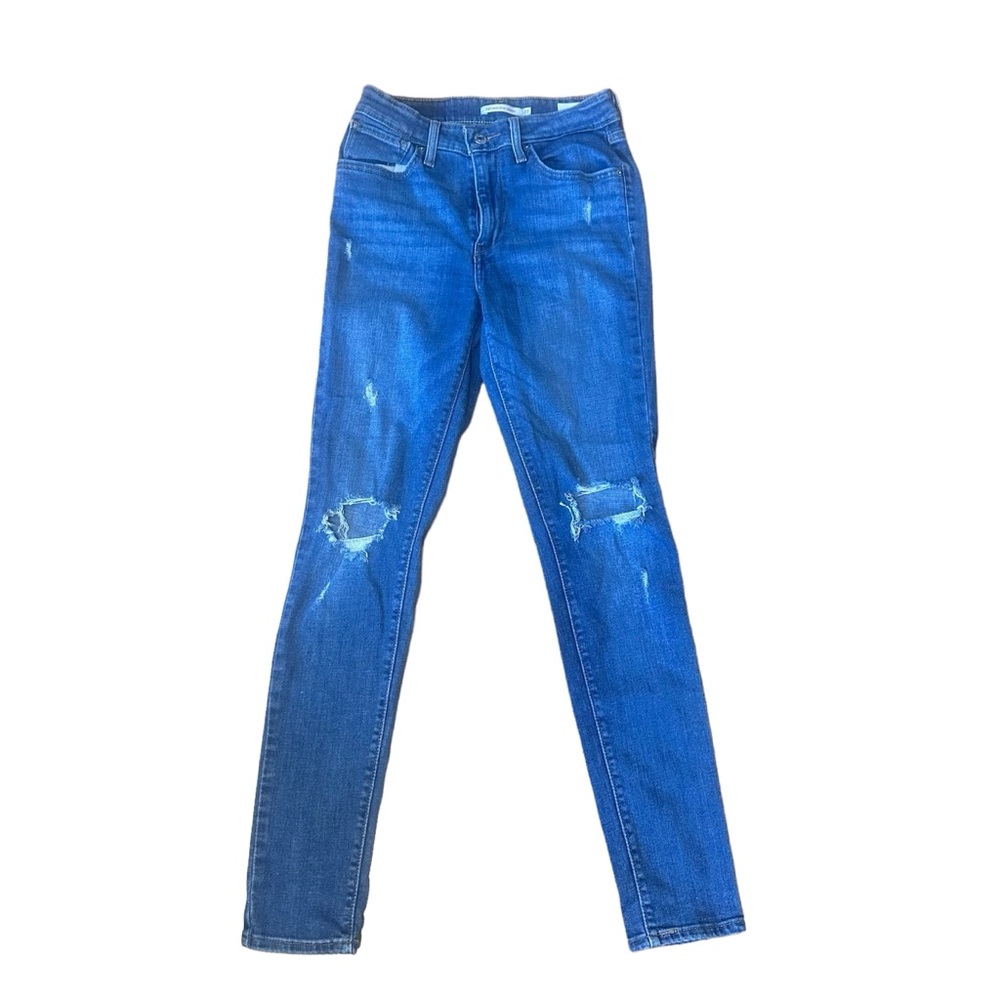 Levi’s 721 High Rise Skinny Dark Wash Distressed size 27 - Picture 4 of 5